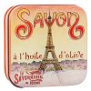 Products Savonnerie de Nyons | Soap 100G Vintage Metal Box Eiffel Tower-Scented Rose Of May