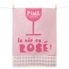 Products Tissage MOUTET | Woven Tea Towel La Vie En Rose 100% Cotton