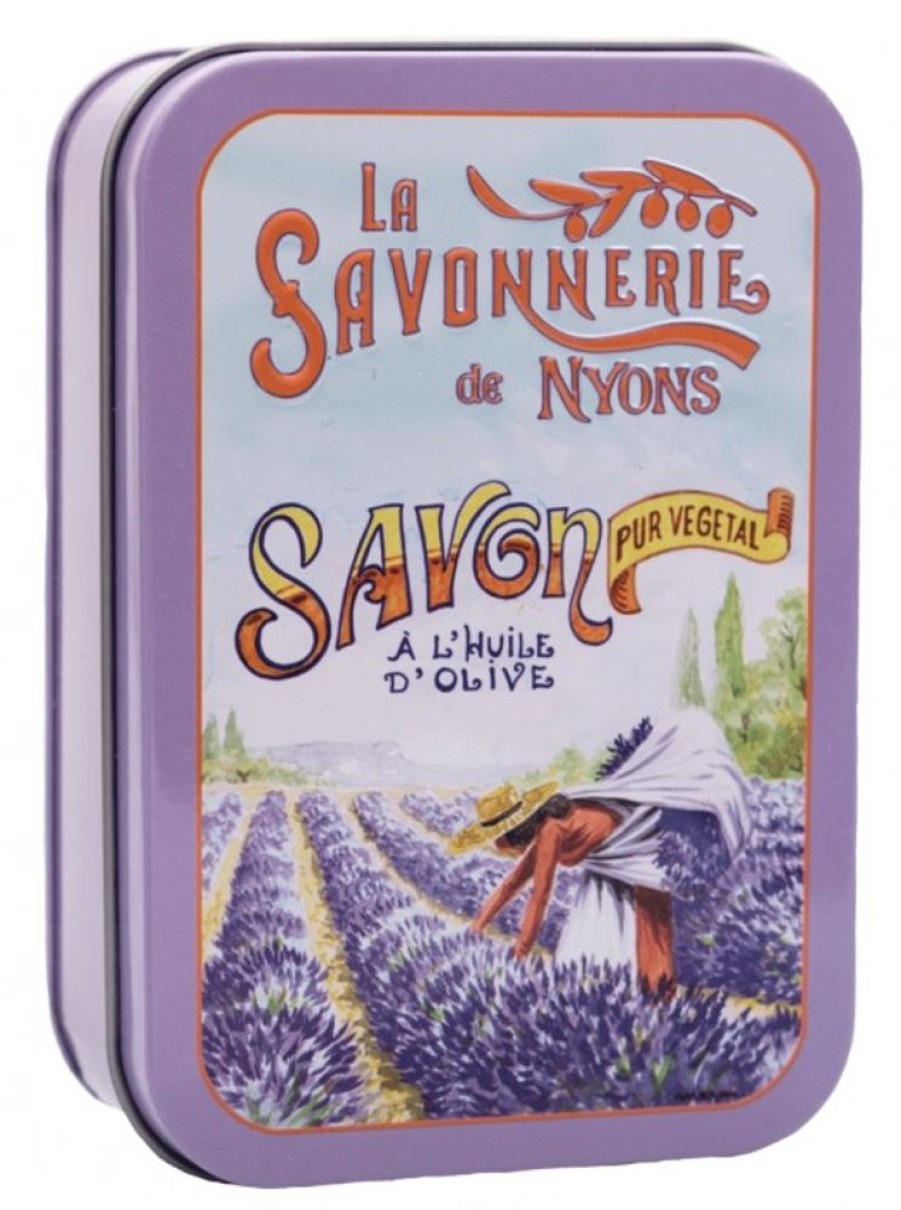 Products Savonnerie de Nyons | Soap 200G Vintage Metal Box Harvest-Scented Lavender