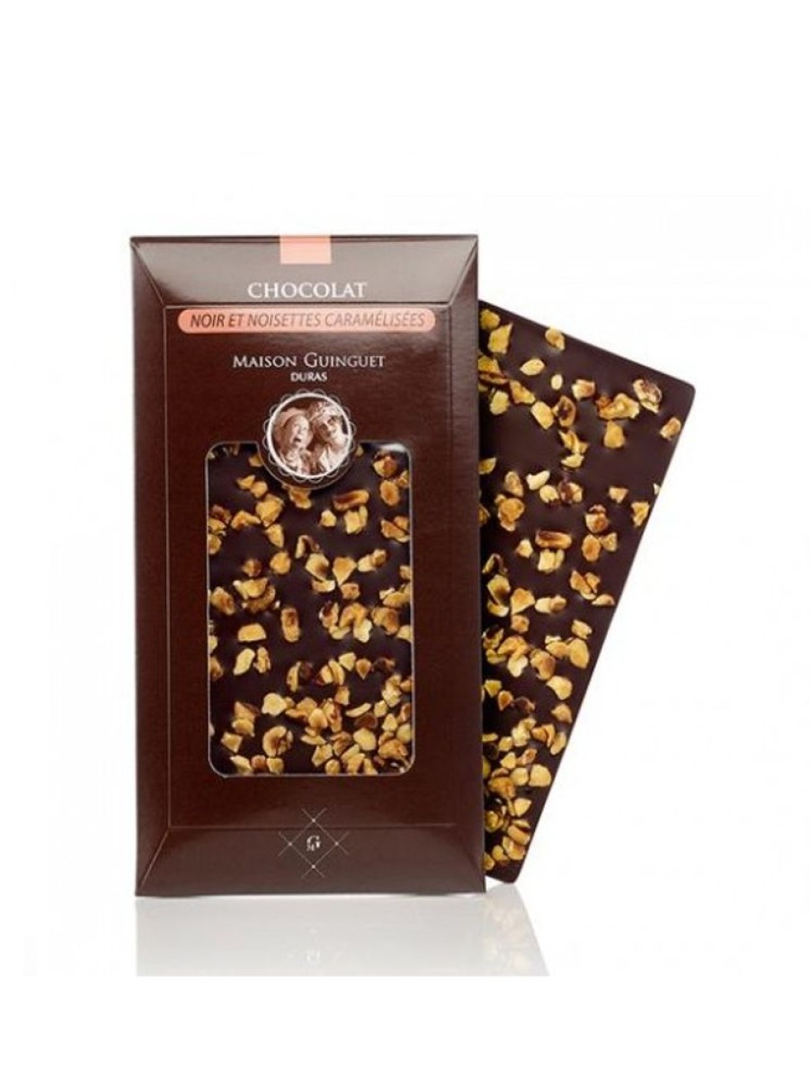 Products Maison Guinguet | Dark Chocolate Bar Caramelized Hazelnuts-85G