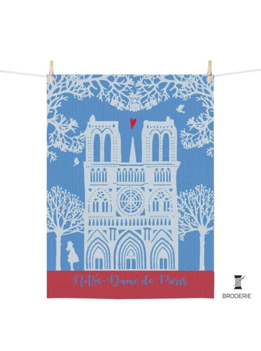 Products Tissage MOUTET | Woven Tea Towel Notre-Dame De Paris 100% Cotton