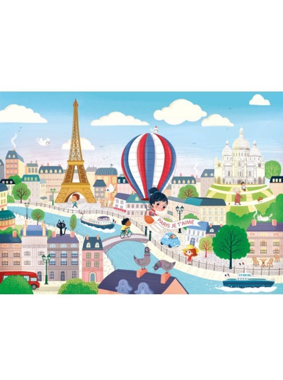 Products Wilson Jeux | Children'S Puzzle 12 Pieces Vue De Paris Made In France