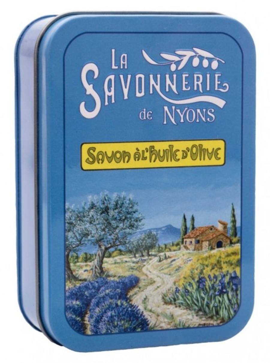 Products Savonnerie de Nyons | Soap 200G Vintage Metal Box Provence-Scented Lavender