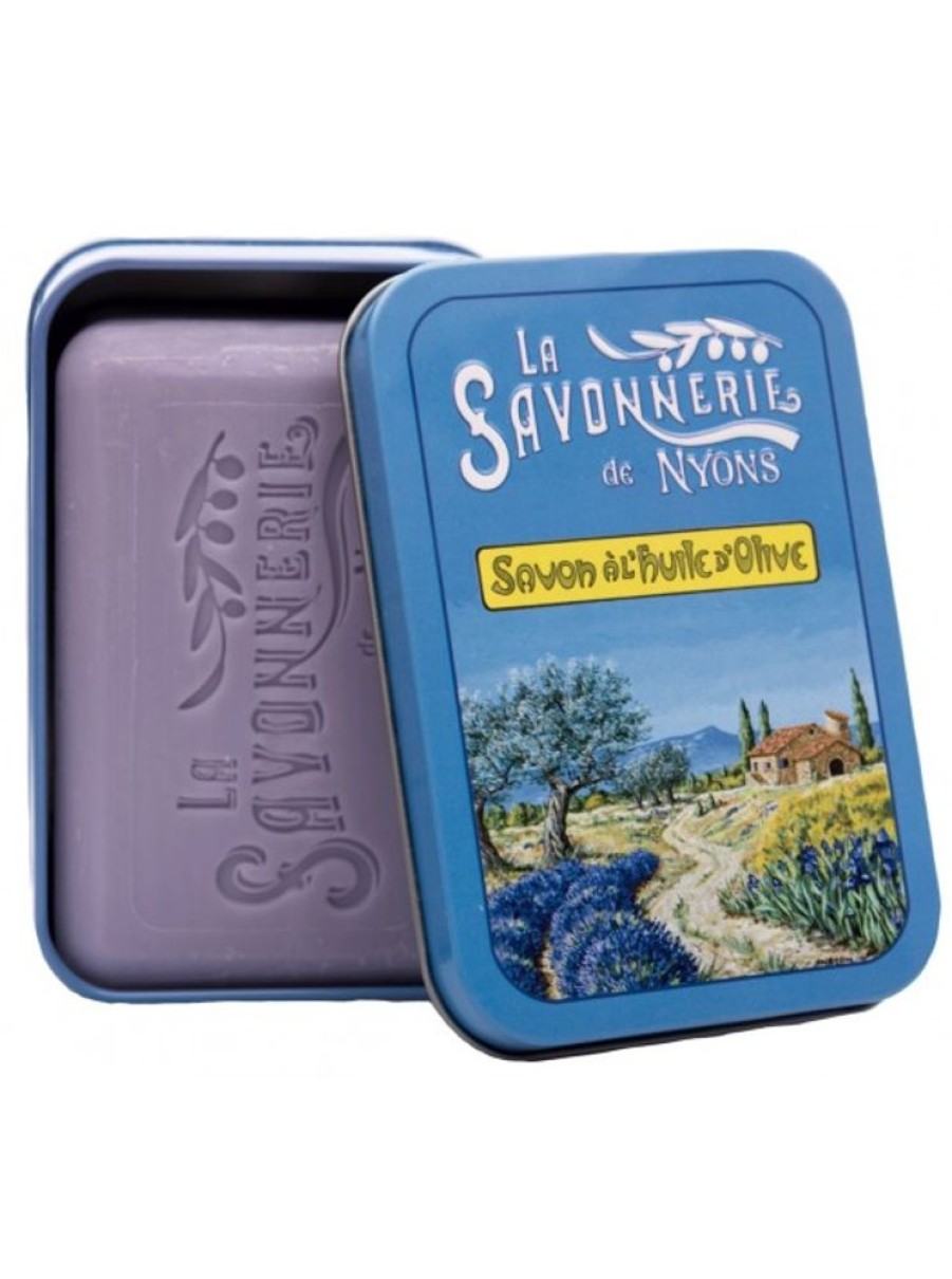 Products Savonnerie de Nyons | Soap 200G Vintage Metal Box Provence-Scented Lavender