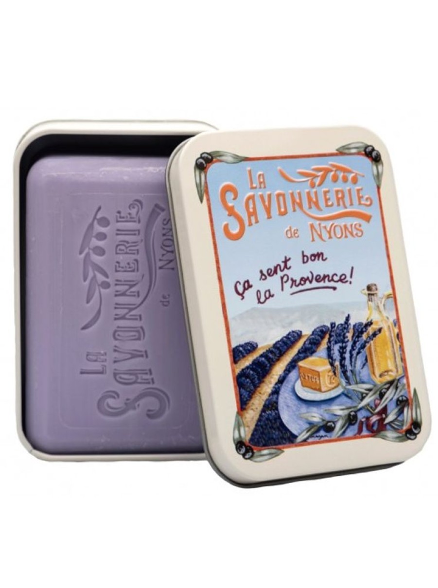 Products Savonnerie de Nyons | Soap 200G Vintage Metal Box Lavender-Scented Lavender