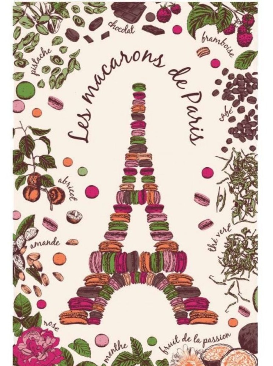 Products Bring France Home | Eiffel Tower And Macarons Cotton Kitchen Towel