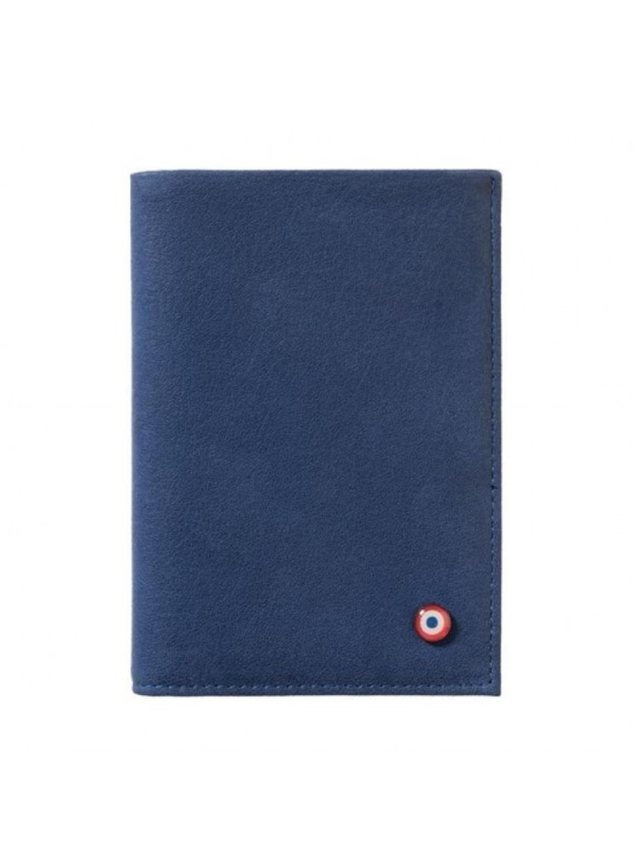 Products Larmorie | Full Grain Nubuck Cow Leather Wallet Blue-Larmorie