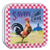 Products Savonnerie de Nyons | Soap 100G Vintage Metal Box French Rooster-Scented Verbena