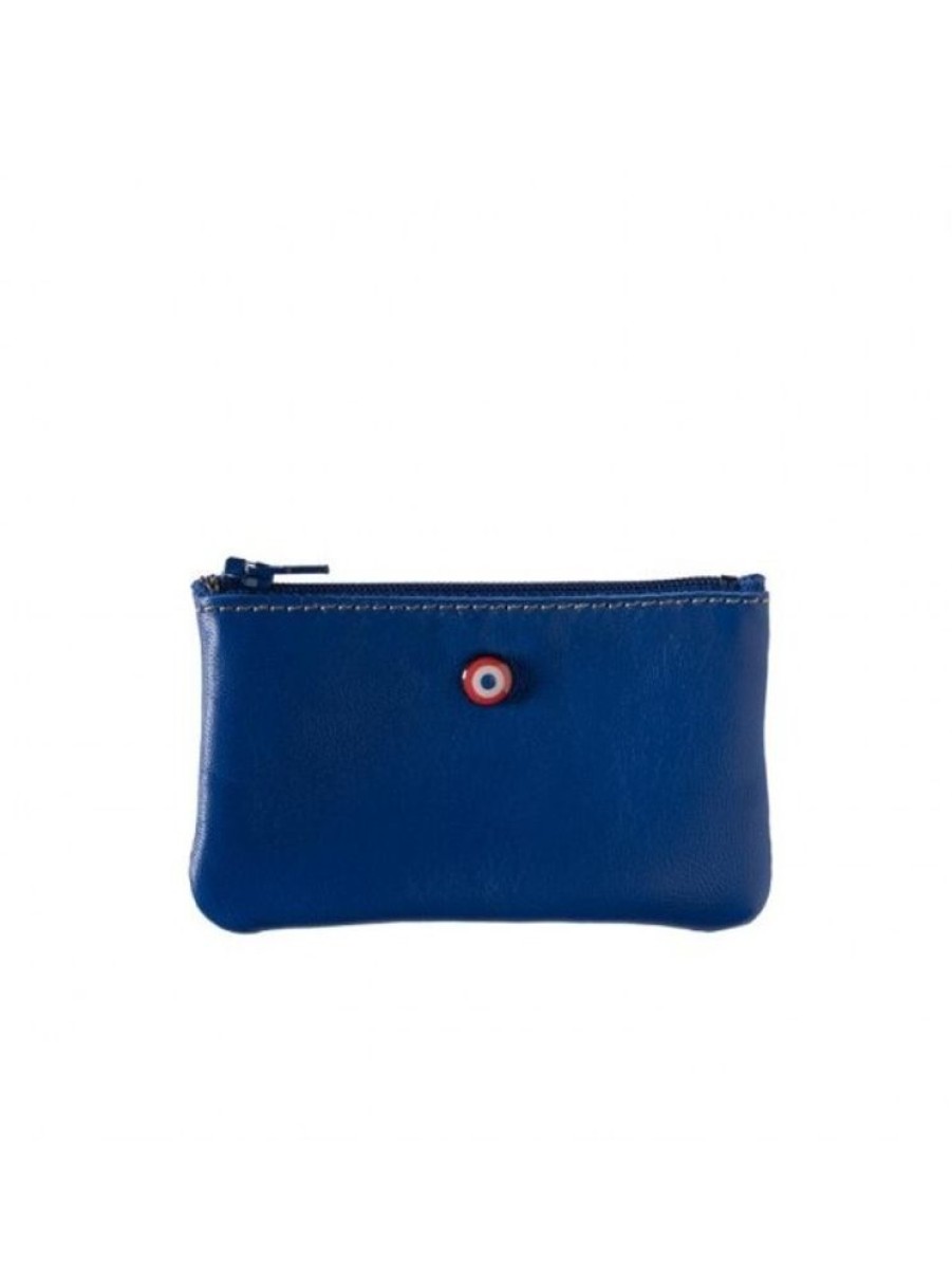 Products Larmorie | Blue Upcycling Cowhide Leather Wallet-Larmorie